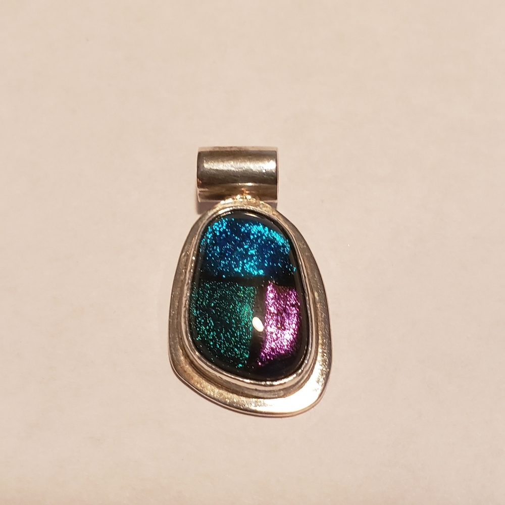 Sterling Silver Dichroic Glass Pendant